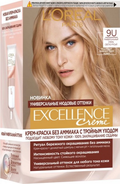 Фарба L'Oreal Paris Excellence Crème Universal Nudes 9U універсальний дуже світло-русявий 192 мл
