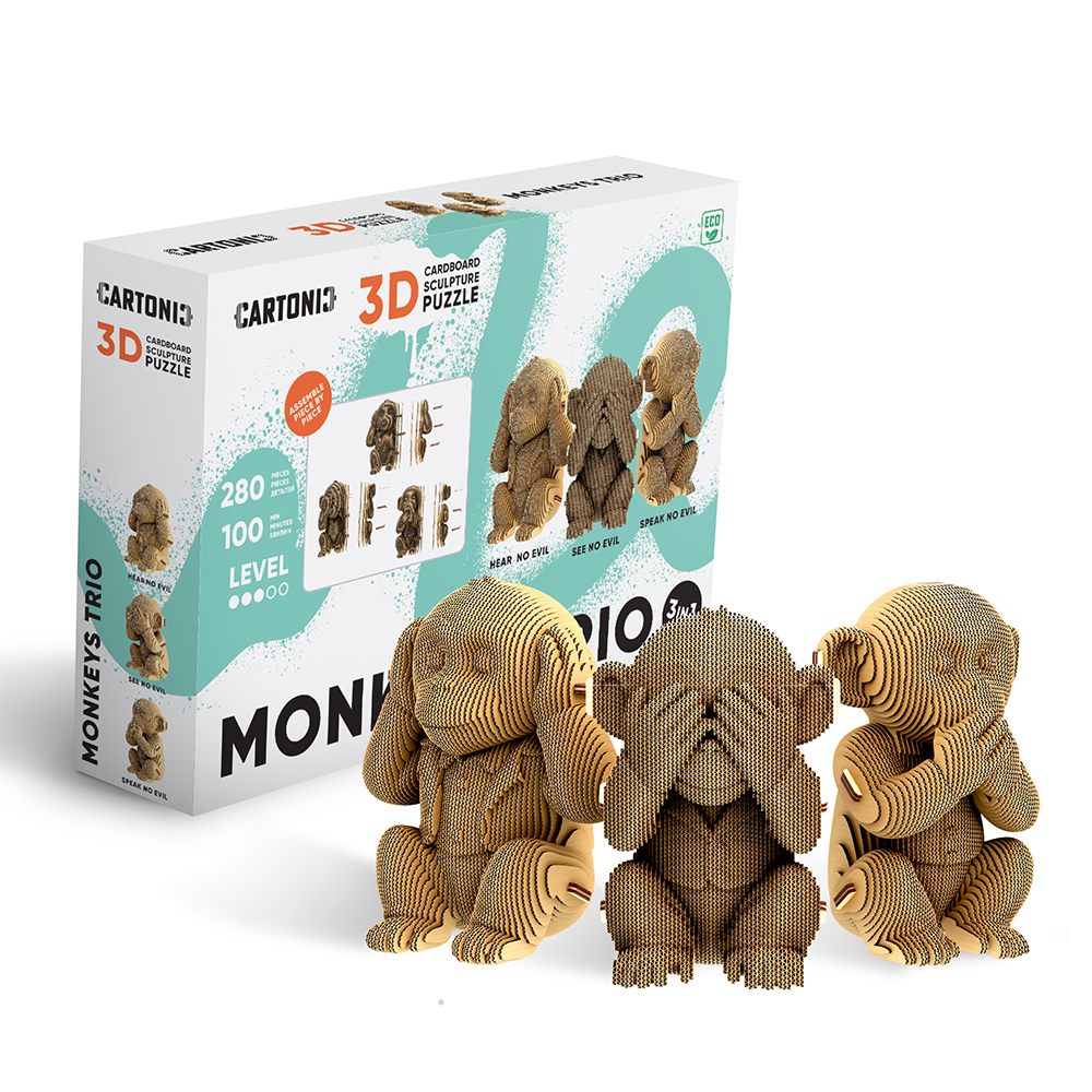 3D-конструктор Cartonic Puzzle MONKEYS TRIO CARTTRIOMONK — фото 1