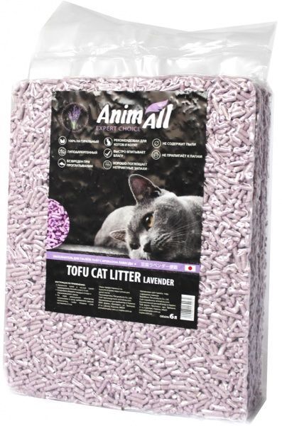 Наполнитель для кошачьего туалета AnimAll Tofu с ароматом лаванды 2,6 кг (6 л)