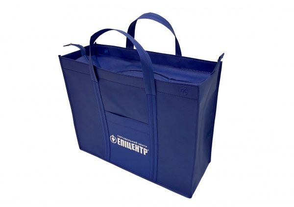 Сумка господарська ЕКО FG 30+ кг з застібкою карманом та лого 380x470x180 мм синій