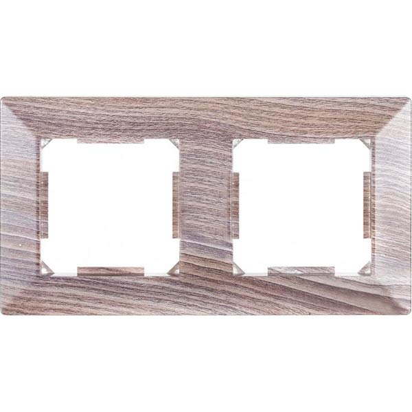 Рамка двухместная HausMark Alta горизонтальная вяз темный SNG-FRP.SQ20G2-7/Elm-dark