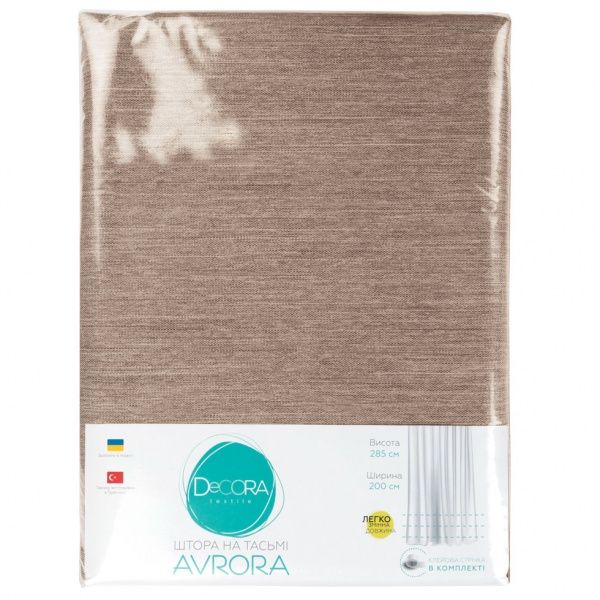 Штора Avrora 200x285 см кофейный Decora textile