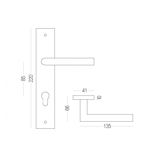 Ручка на планці MVM SS-1136-85 SS PZ 85 мм нержавіюча сталь
