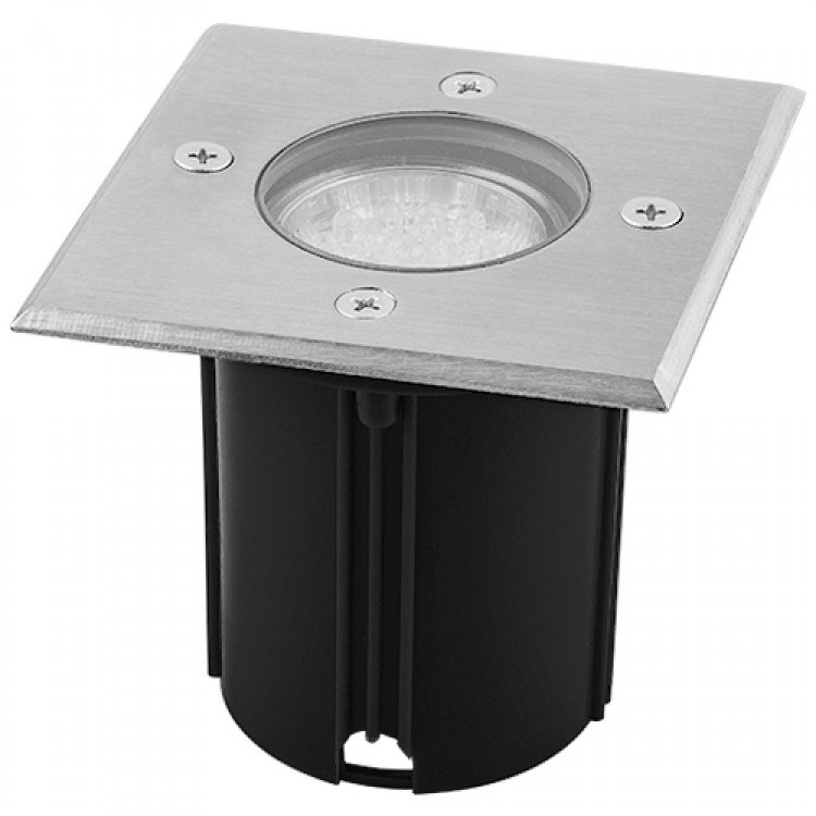 Світильник парковий Feron GX5.3 IP65 сріблястий металік 3733 MR16 квадрат