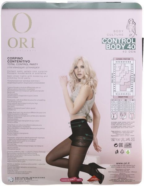 Колготки женские ORI Control Body 40 Den Nero р. 4 черный 1 пар 