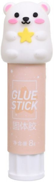 Клей твердый Мишка с звездой желтый