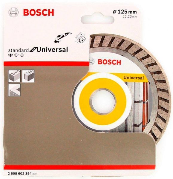 Диск алмазный отрезной Bosch Professional for Universal Turbo 125x2,0x22,2 армированный бетон 2608602394