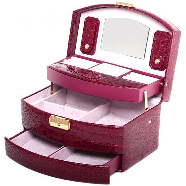 Сундук для украшений Фиолетовый 22x15.5x12.5 см