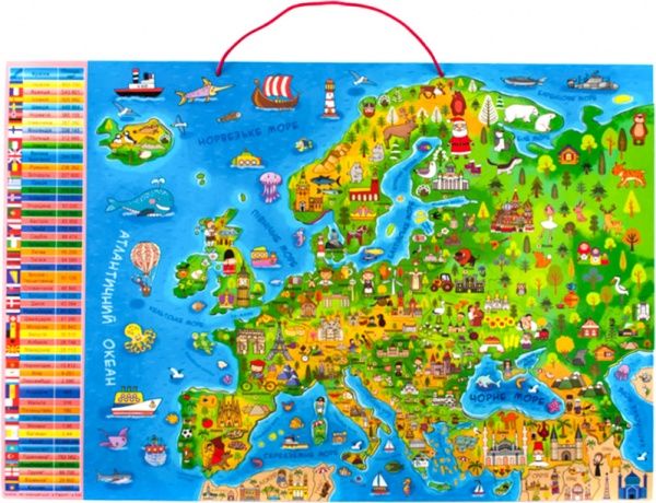 Карта-пазл Зірка магнітна Мандруємо Європою 93877