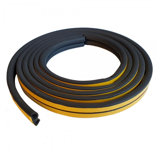 Уплотнитель самоклеющийся Vektor 9х7,5 мм 5 м черный