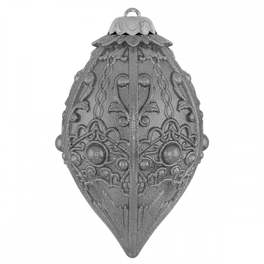 Украшение новогоднее MIS LT Овал Элит-2 13 см серебряный