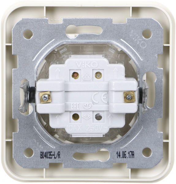 Переключатель проходной одноклавишный Viko Rollina без подсветки 10 А 250В кремовый 90421004