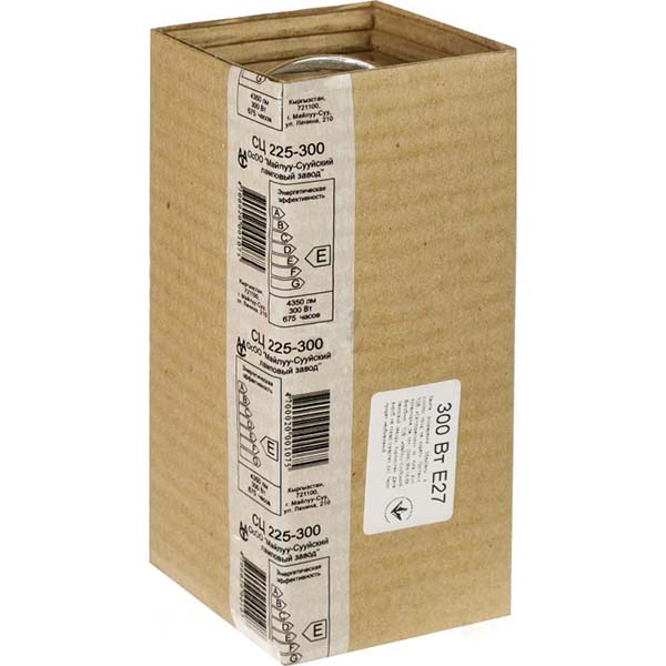 Лампа накаливания Світлоресурс T68 цилиндрическая 300 Вт E27 220 В прозрачная СЦ 225-300