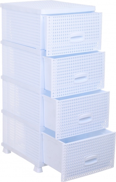 Комод пластиковая RIO 8508WH на 4 шухляды KNIT белый 894x386x431 мм
