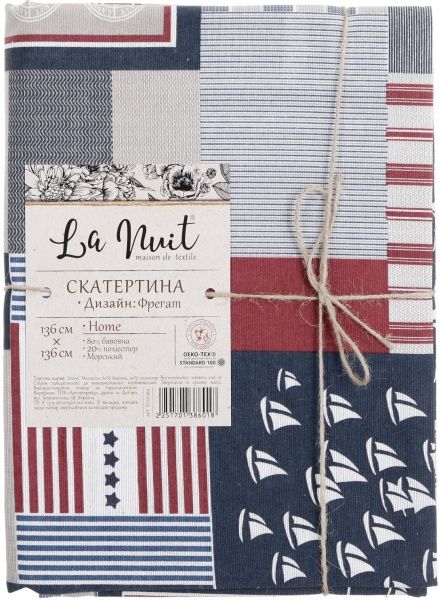 Скатерть Фрегат Морской 136x136 см La Nuit 