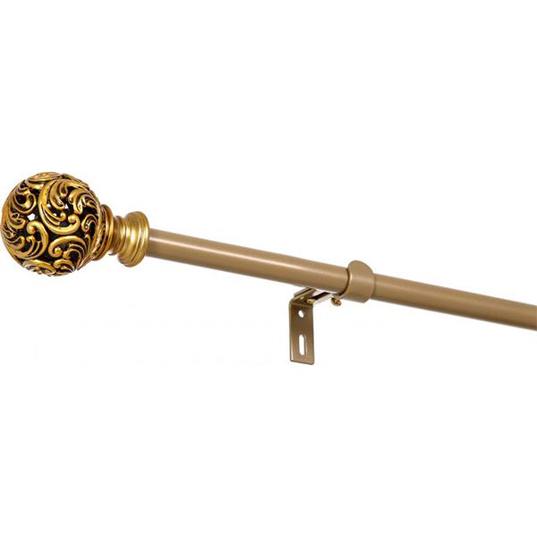 Карниз Bella Vita Шар візерунок одинарний укомплектований d16/19 мм 160 см золотий 