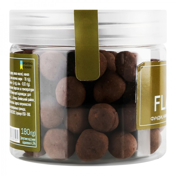 Фундук Flarino в карамеле покрыт черным шоколадом 180 г 