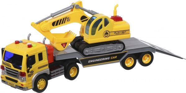 Екскаватор Shantou з тягачем і платформою 1:16