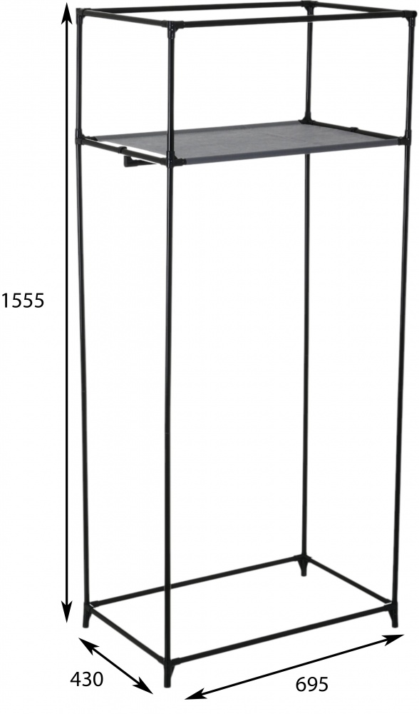 Тканевый шкаф Sensio HOME HANG 1555х695х430 мм серый