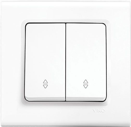Перемикач прохідний двоклавішний Viko Linnera без підсвітки 10 А 250В білий 90400017