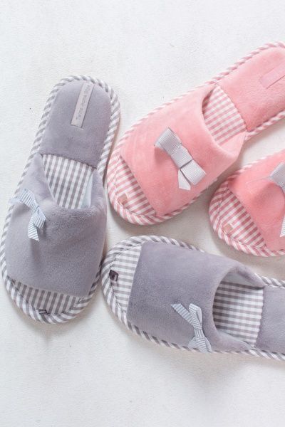 Капці домашні Twins HS-VL велюр/клітинка р. 38-39 персиковий 