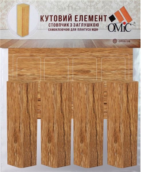 Комплект куточків МДФ ОМіС дуб філадельфія 25х80х25 мм 