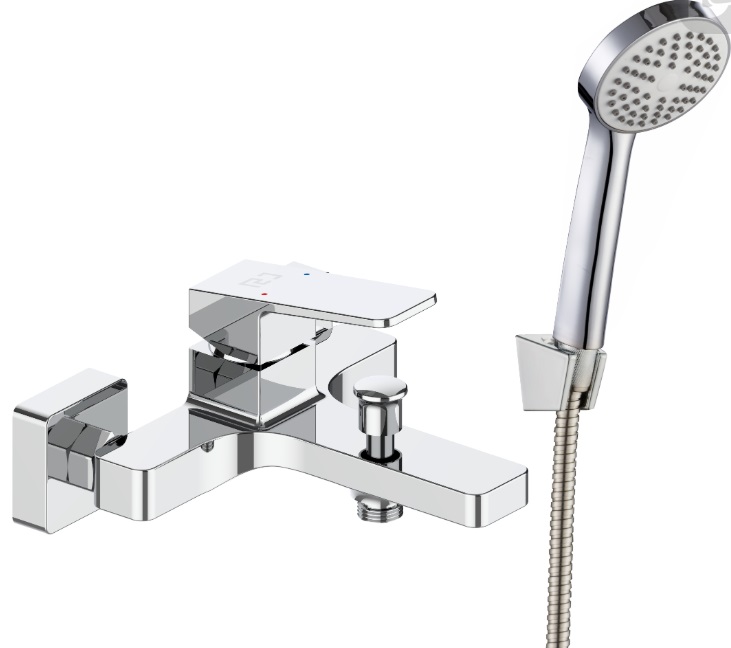 Смеситель для ванны RJ ROD, с душовым гарнитуром, хром