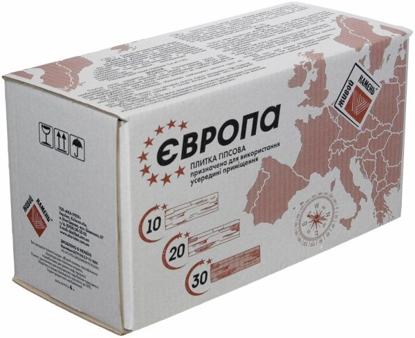 Плитка гипсовая уголок Живой камень Европа 30 1,2 пог.м 