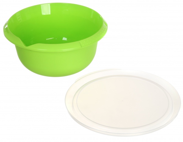 Миска с крышкой 3,75 л пластиковая оливковая Алеана
