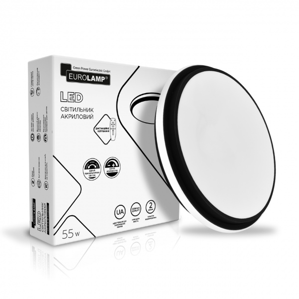 Світильник світлодіодний Eurolamp круг A51 55 Вт білий 3000-6500 К LED-ALR-55-A51(black) 