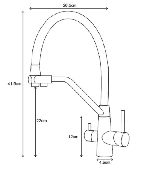 Смеситель для кухни Mixxen Командор черный с подключением к фильтру MXKP0782