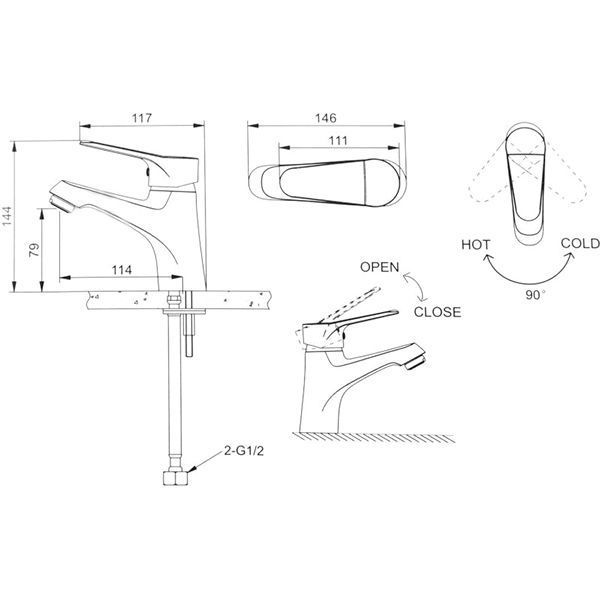 Змішувач для умивальника EGO Brave F0112802101