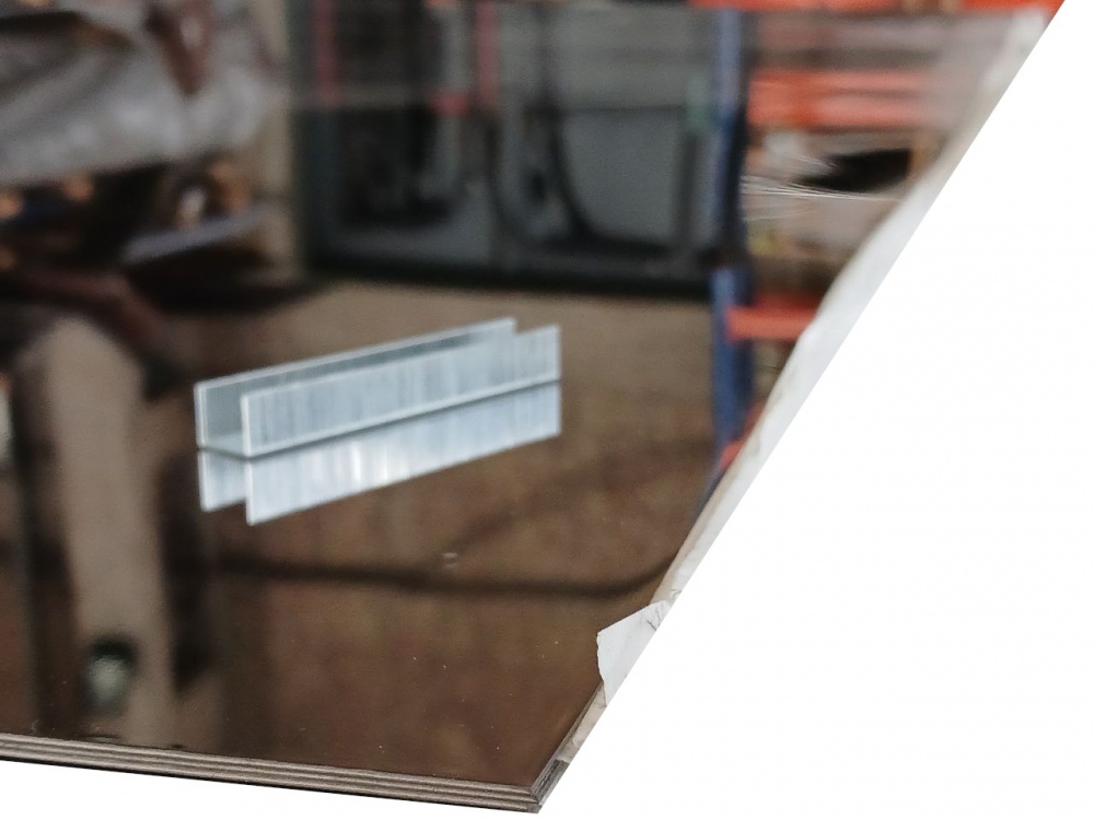 Лист нержавіючий AISI 430 BA+PVC 1000x500x0,7 мм