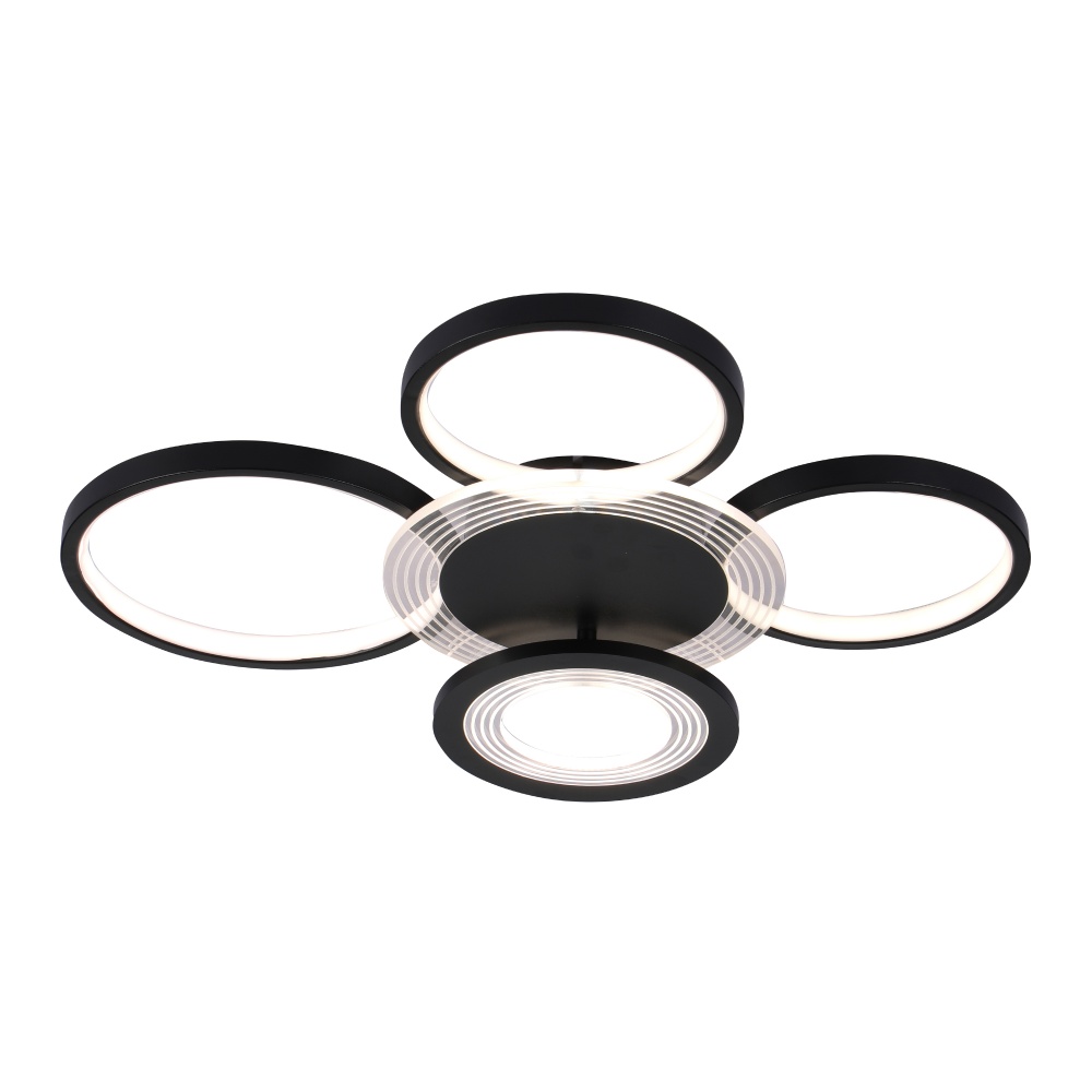 Люстра потолочная Miorro LED Vesta с пультом ДУ металл/пластик 4x63,6 Вт LED-модуль черный 51-311-097