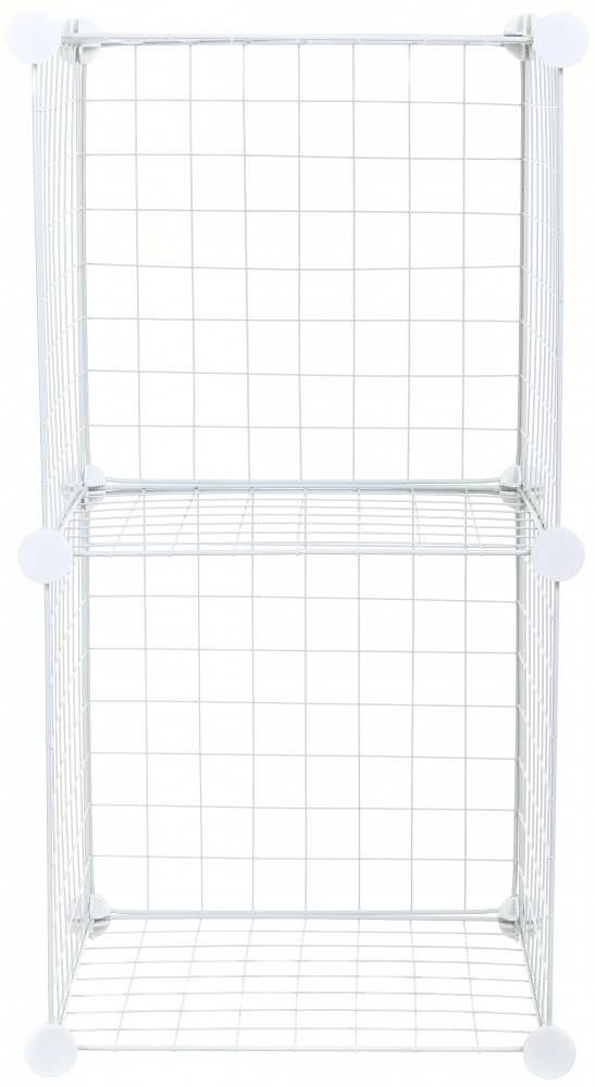 Стелаж дротяний куб metal сubes storage 2 полиці 750х395х370 мм білий