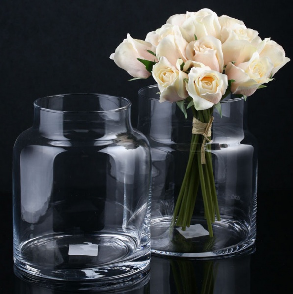 Ваза скляна прозора Банка 17x20 см