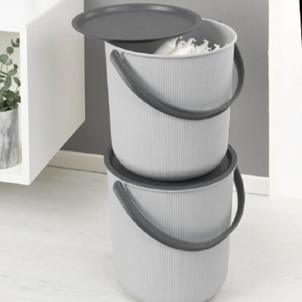 Ведро со съемной крышкой TEA для хранения Akita 53 л серый 