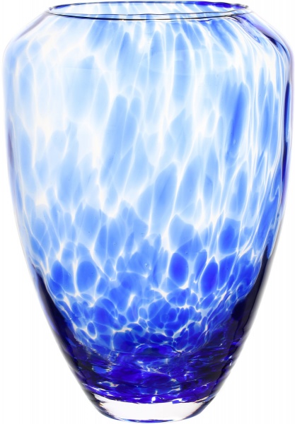 Ваза стеклянная синяя Кобаль d21 d32 см Wrzesniak Glassworks