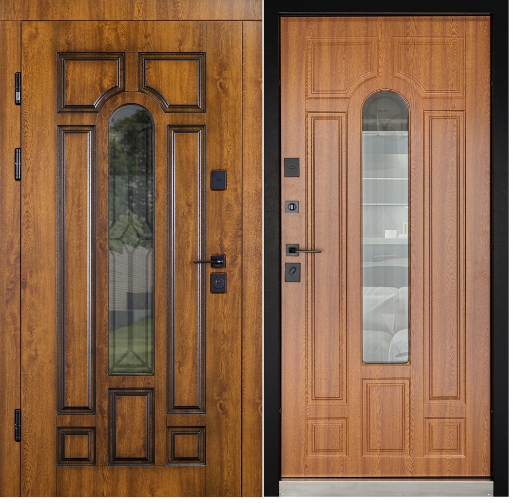 Дверь входная Abwehr MG3 (487+487)(Vс)(СПЗ)(К55) 096L(ЗД+РТ)+(ЗД) NEW дуб золотой 2050x960 мм левая