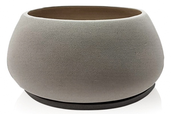 Горщик керамічний Eterna 204-14 темно-сірий матовий 27x27x14 см овальний 4 л темно-сірий матовий 