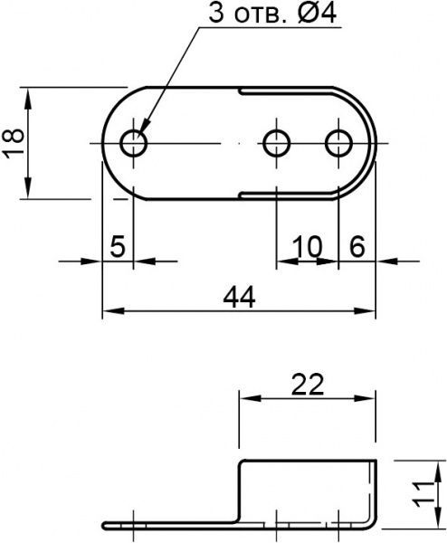 Тримач овальної труби DC хром