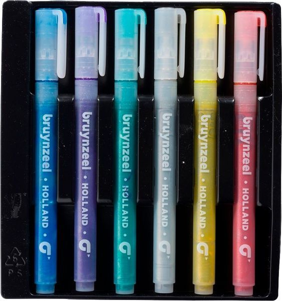 Набор фломастеров детских GLITTER 6 цветов 60126006 Bruynzeel