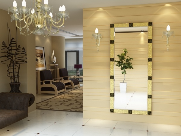 Зеркало настенное Arizzano Arte Esclusino поталь золото 670x1273 мм 