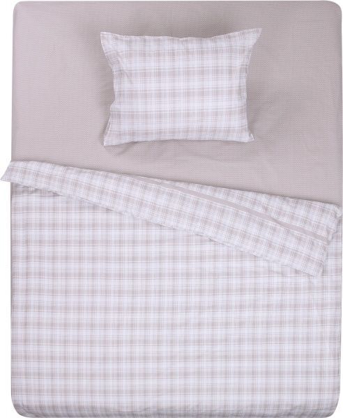 Комплект постільної білизни Клітинка 1,5 160х220 см бежевий UP! (Underprice) 