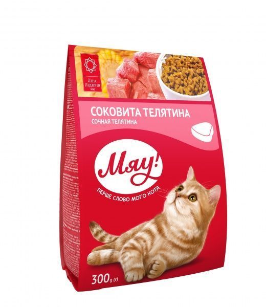 Корм Мяу для дорослих котів з телятиною 300 г