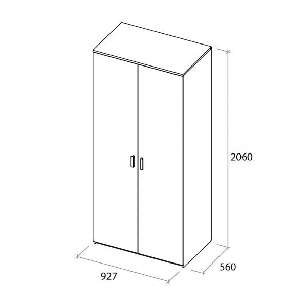 Шафа для одягу Aqua Rodos Тessa 2д антрацит / севілья 