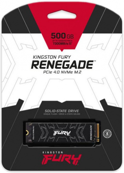 SSD-накопитель Kingston Fury Renegade 2280 500GB M.2 PCI Express 4.0 x4 3D TLC NAND (SFYRS/500G) 