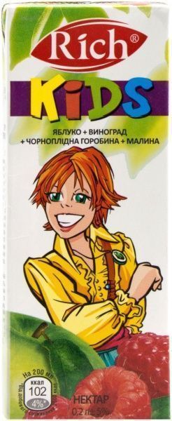 Нектар Rich Яблоко-виноград-черноплодная рябина-малина 200 мл