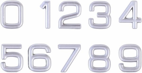 Цифра 3 пластик матовий хром 40 мм Larvij LNP4 MS #3