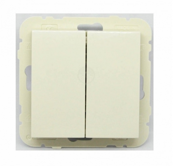 Выключатель двухклавишный перекрестный двухклавишный Efapel Logus без подсветки слоновая кость 21204 TMF
